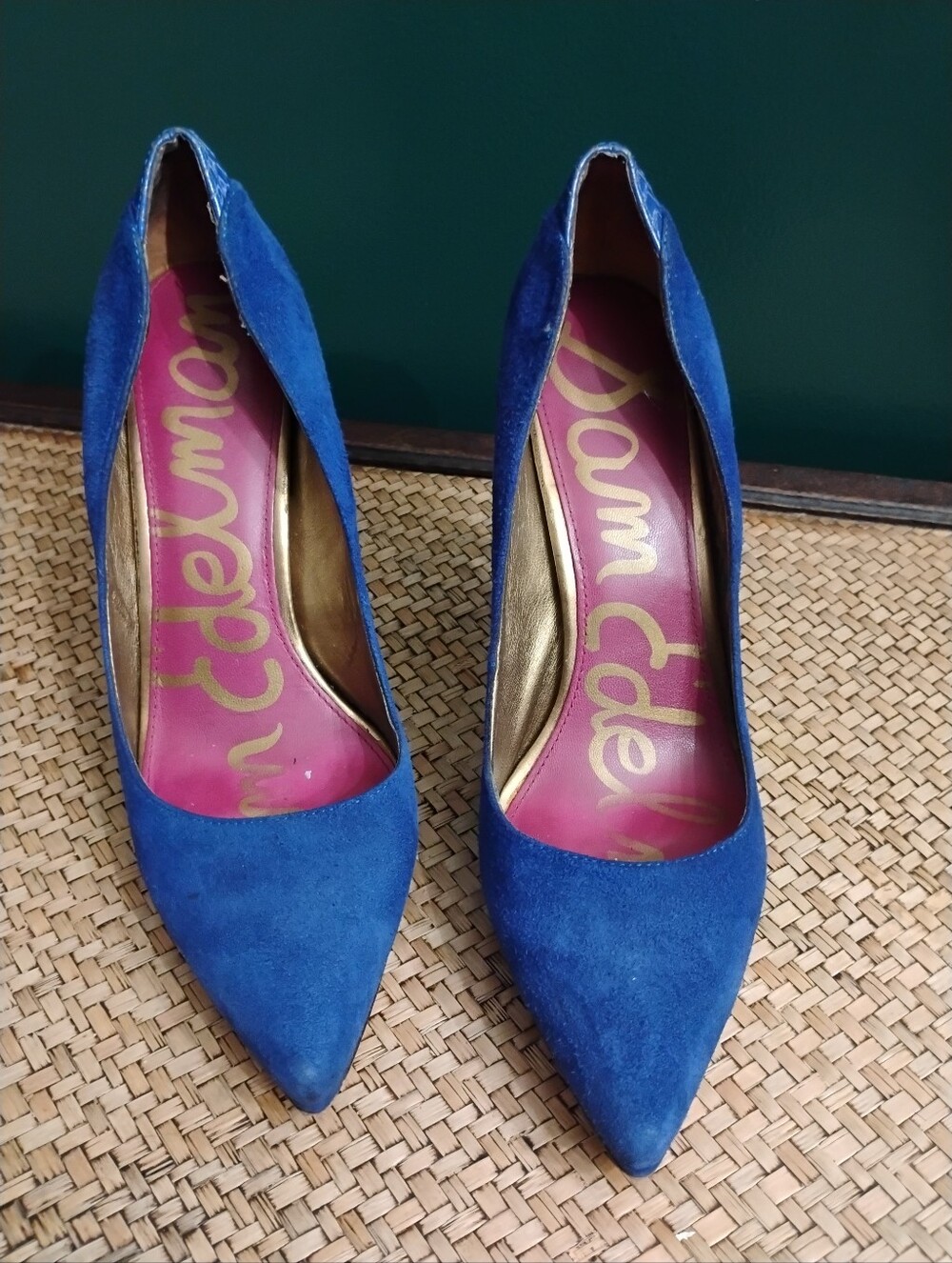 Sam Edelman Celia Mazarine Blue Suede Pumps Sz 10